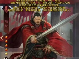 放开那三国：武将陆抗的史诗图鉴：谋略与武力的化身