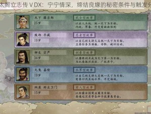 以太阁立志传ⅤDX：宁宁情深，缔结良缘的秘密条件与触发分享