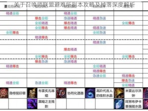 关于召唤师联盟避难所副本攻略及掉落深度解析