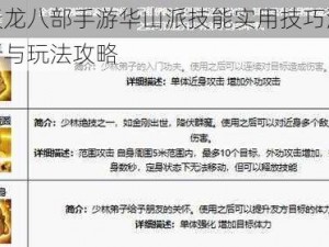 新天龙八部手游华山派技能实用技巧深度解析与玩法攻略