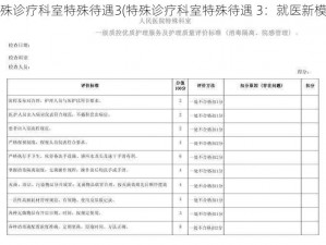 特殊诊疗科室特殊待遇3(特殊诊疗科室特殊待遇 3：就医新模式)