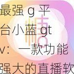 最强 g 平台小蓝 gtv：一款功能强大的直播软件，提供多种互动玩法，让你与主播实时互动