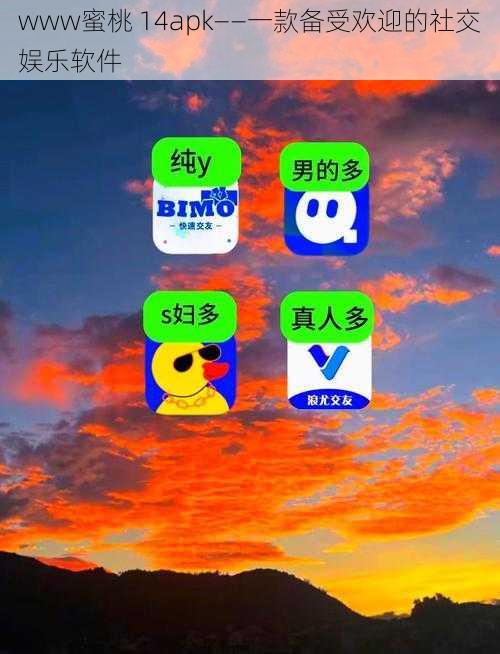 www蜜桃 14apk——一款备受欢迎的社交娱乐软件