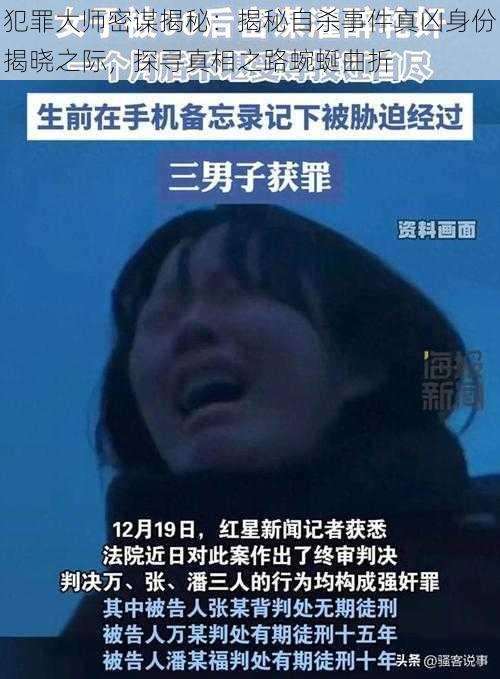 犯罪大师密谋揭秘：揭秘自杀事件真凶身份揭晓之际，探寻真相之路蜿蜒曲折