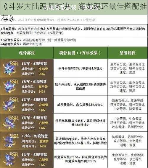 《斗罗大陆魂师对决：海龙魂环最佳搭配推荐》