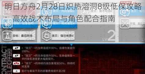 明日方舟2月28日炽热溶洞8级低保攻略：高效战术布局与角色配合指南