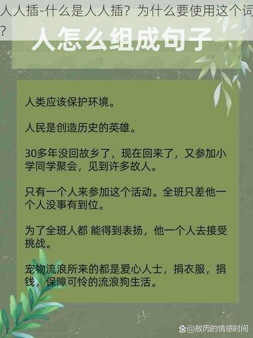 人人插-什么是人人插？为什么要使用这个词？