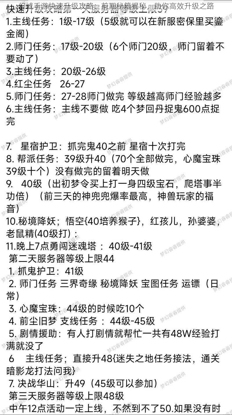 幻城手游快速升级攻略：前期秘籍揭秘，助你高效升级之路