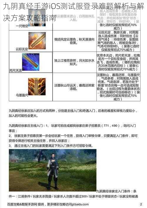 九阴真经手游iOS测试服登录难题解析与解决方案攻略指南