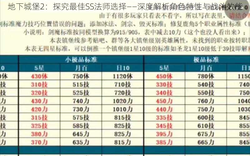 地下城堡2：探究最佳SS法师选择——深度解析角色特性与战斗效能