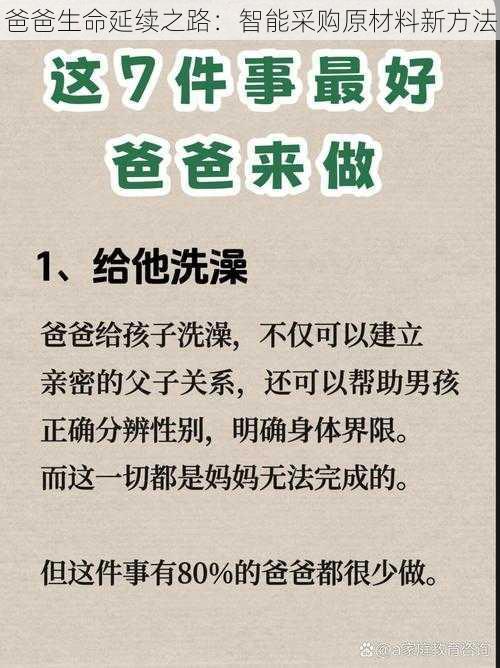 爸爸生命延续之路：智能采购原材料新方法