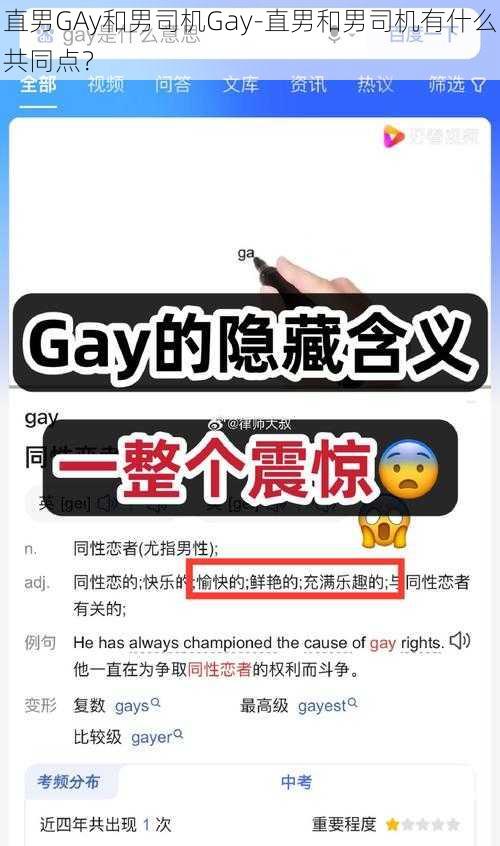 直男GAy和男司机Gay-直男和男司机有什么共同点？