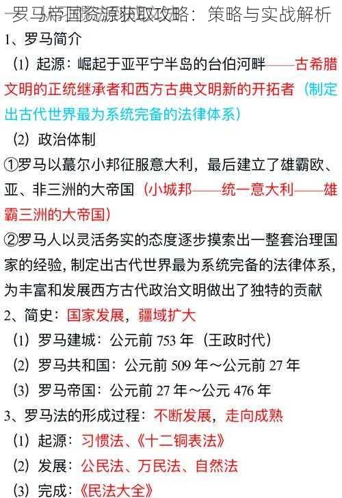 罗马帝国资源获取攻略：策略与实战解析