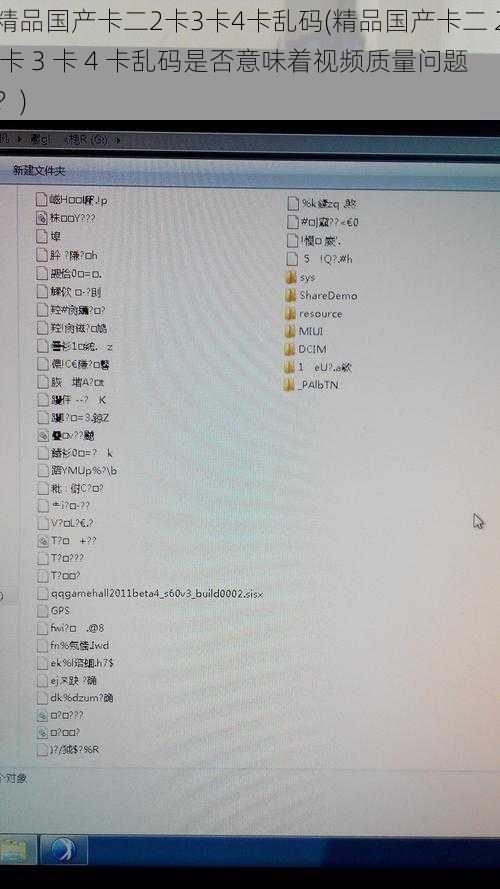 精品国产卡二2卡3卡4卡乱码(精品国产卡二 2 卡 3 卡 4 卡乱码是否意味着视频质量问题？)