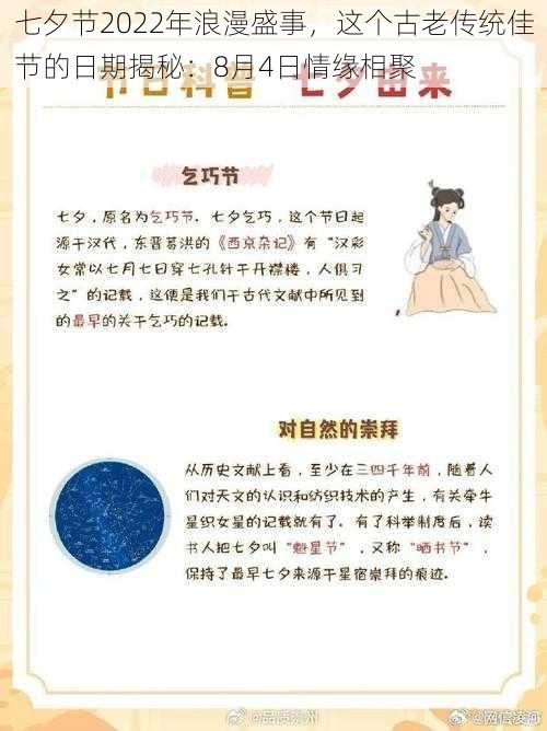 七夕节2022年浪漫盛事，这个古老传统佳节的日期揭秘：8月4日情缘相聚