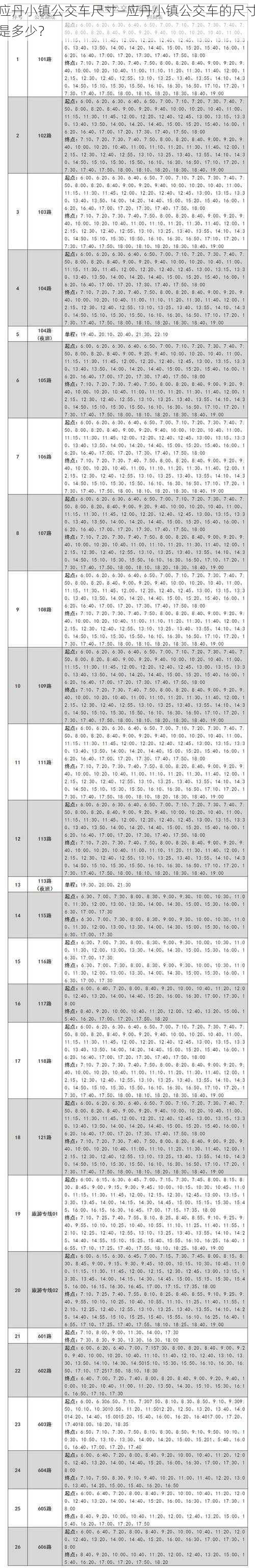 应丹小镇公交车尺寸—应丹小镇公交车的尺寸是多少？