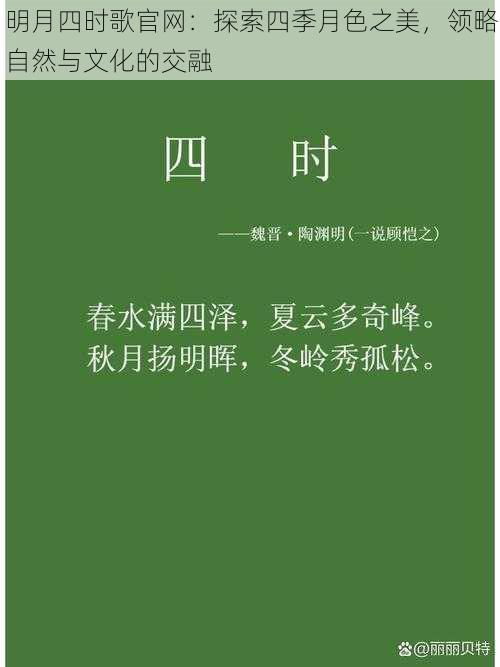 明月四时歌官网：探索四季月色之美，领略自然与文化的交融