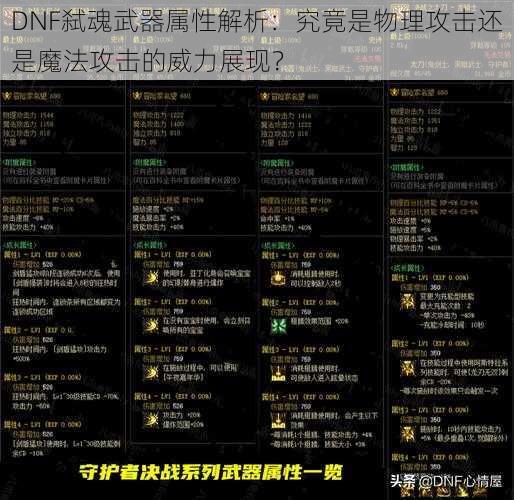 DNF弑魂武器属性解析：究竟是物理攻击还是魔法攻击的威力展现？