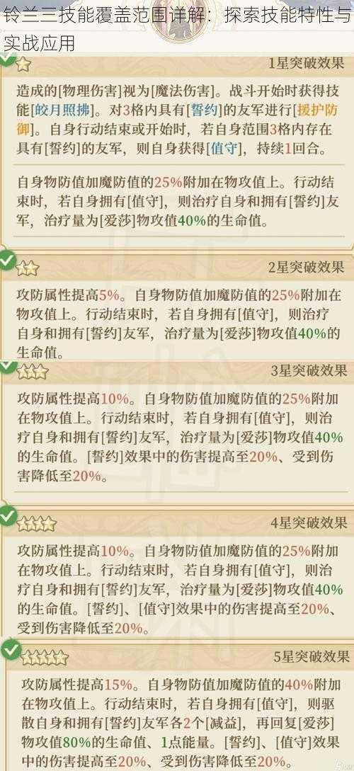 铃兰三技能覆盖范围详解：探索技能特性与实战应用