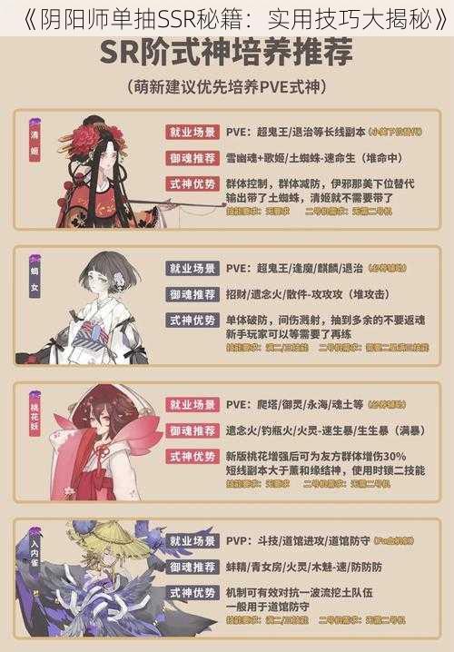 《阴阳师单抽SSR秘籍：实用技巧大揭秘》