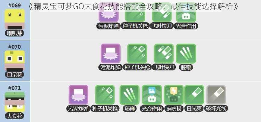 《精灵宝可梦GO大食花技能搭配全攻略：最佳技能选择解析》