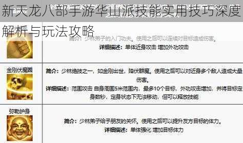 新天龙八部手游华山派技能实用技巧深度解析与玩法攻略