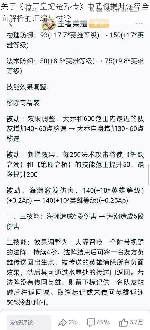 关于《特工皇妃楚乔传》中武将提升途径全面解析的汇编与讨论